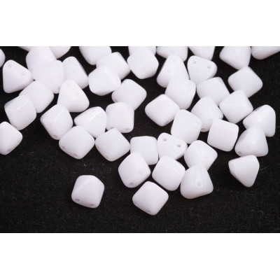 Pyramid Stud Beads 6x6mm N. 84 WHITE ALABASTER