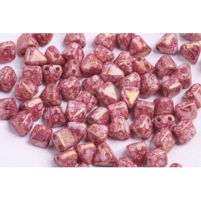 Pyramid Stud Beads 6x6mm N. 97 WHITE ALABASTER VIOLET TERRACOTTA