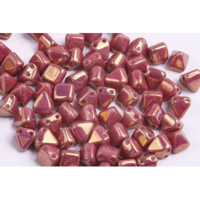 Pyramid Stud Beads 6x6mm N. 98 WHITE ALABASTER PURPLE LUSTER