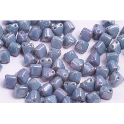 Pyramid Stud Beads 6x6mm N. 105 WHITE ALABASTER BLUE LUSTER