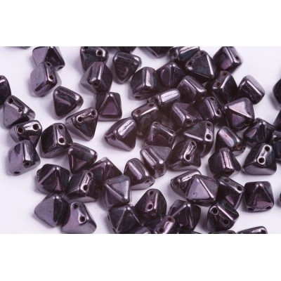 Pyramid Stud Beads 6x6mm N. 112 JET TRAVERTINE BLUE