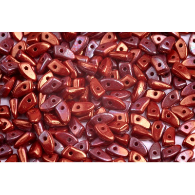 Prong Beads N. 7 OPAQUE CORAL RED IRIS LUSTER