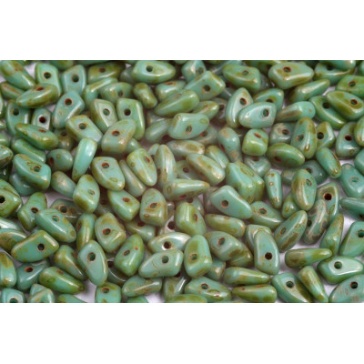 Prong Beads N. 9 TURQUOISE GREEN OPAQUE TRAVERTIN PICASSO