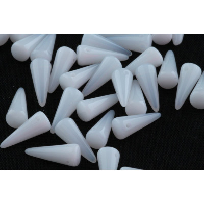 Spike Beads 13x5 mm N. 10 White