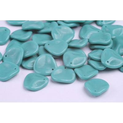 Rose Petal Beads 8x7mm Aqua Glossy | Czech Glass Beads