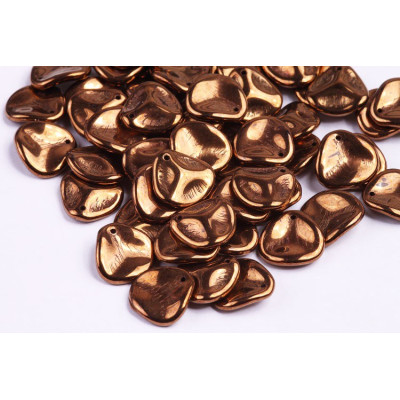 Rose Petal Beads 8x7mm Jet Bronze 23980/14415 | Czech Glass