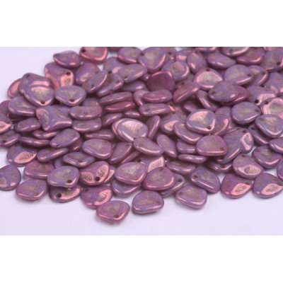 Rose Petal Beads 8x7mm White Alabaster Iris 15726 | Czech Glass