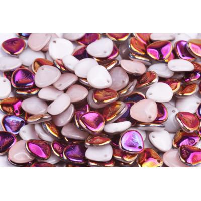 Rose Petal Beads 8x7mm White Slipperit 02020/29500 | Rutkovsky
