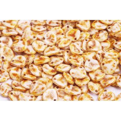 Rose Petal Beads 8x7mm White Travertin 02020/86800 | Rutkovsky