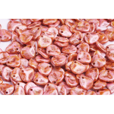 Rose Petal Beads 8x7mm Peach Brown 02020/65307 | Czech Glass