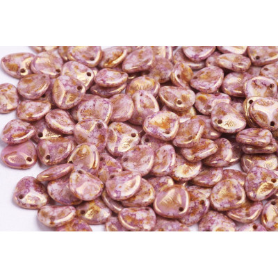 Rose Petal Beads 8x7mm White Senegal Purple 02020/15696 | Rutkovsky
