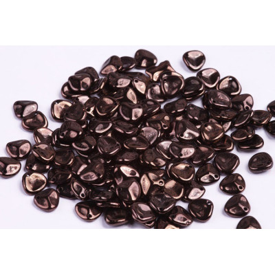 Rose Petal Beads 8x7mm Vega on Jet 23980/15726 | Rutkovsky