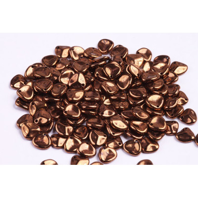 Rose Petal Beads 8x7mm Jet Bronze 23980/14415 | Rutkovsky Glass