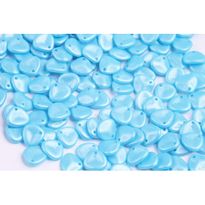 Rose Petal Beads 8x7mm Pearl Shine Aqua 24008 | Rutkovsky Czech Glass