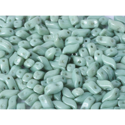 Stormduo Beads N. 9 Chalk White Teal Luster
