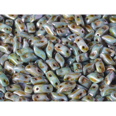 Stormduo Beads N. 14 Chalk White Blue Luster