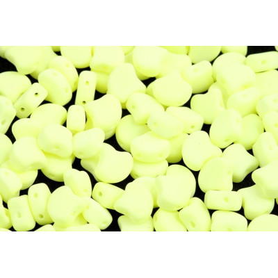 Matubo Ginko Beads 7.5mm Bondeli Mat Lemon - 2-Hole Czech Glass