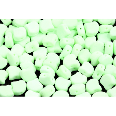 Matubo Ginko Beads 7.5mm Bondeli Mat Lime - Two-Hole Czech Glass