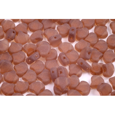 Matubo Ginko Beads 7.5mm Dark Topaz Mat | Two-Hole Czech Glass
