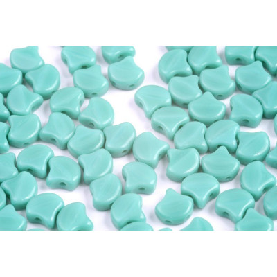 Matubo Ginko 2-Hole Beads 7.5mm - Turquoise Green Czech Glass