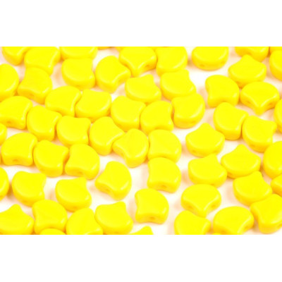 Matubo Ginko 2-Hole Czech Glass Beads - Limon Yellow 7.5mm
