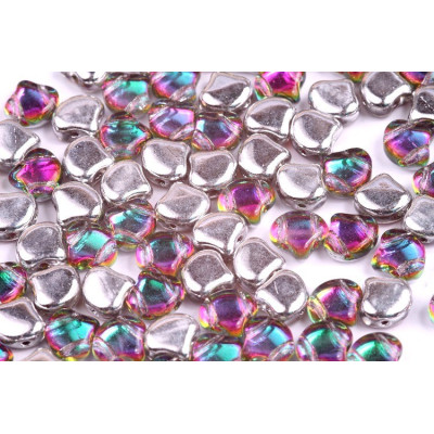 Matubo Ginko Beads 7.5mm Backlit Spectrum - Czech Glass Two-Hole