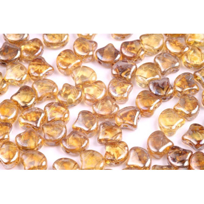 Matubo Ginko Beads 7.5mm Crystal Rembrandt - 2-Hole Czech Glass