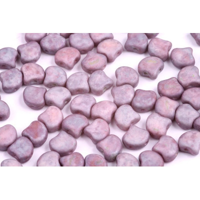 Matubo Ginko Beads 7.5mm Chalk Nebula Mat - 2-Hole Czech Glass