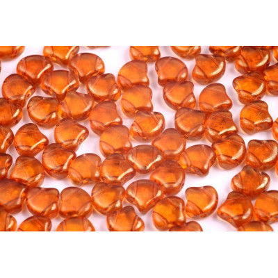 Matubo Ginko 7.5mm Topaz Red Luster - Czech Two-Hole Glass Beads