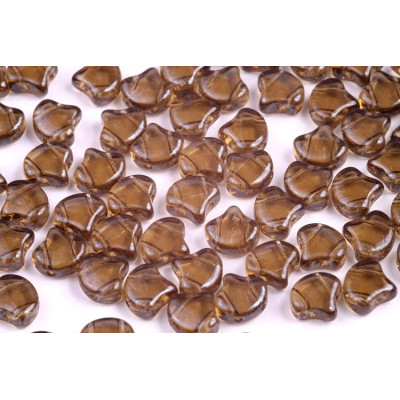 Matubo Ginko Beads 7.5mm Smoke Grey Beige Luster | Czech Glass