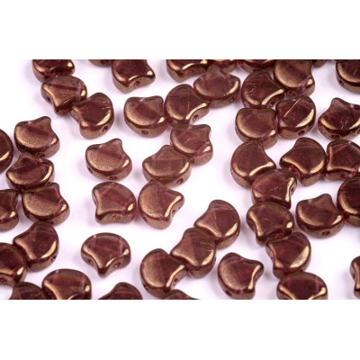 Matubo Ginko Beads 7.5mm Smoke Grey Violet Luster | 2-Hole Czech Glass