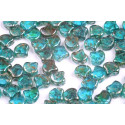 Matubo Ginko Beads 7.5mm Aquamarine Rembrandt - 2-Hole Czech Glass