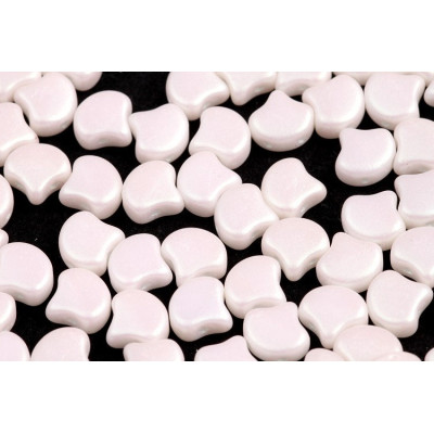 Matubo Ginko 2-Hole Beads 7.5mm Powder Ivory - Czech Glass