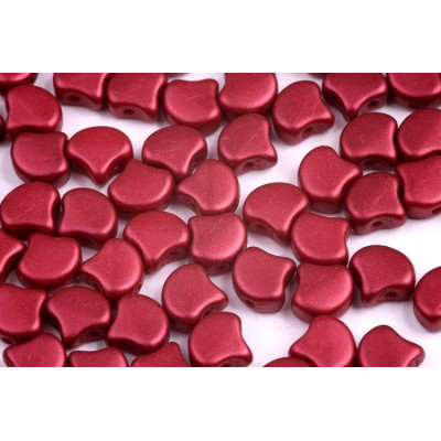Matubo Ginko Beads 7.5mm Powder Red - 2-Hole Czech Glass