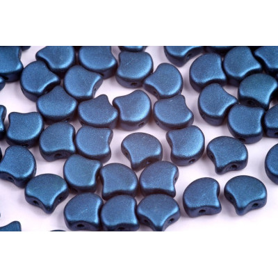 Matubo Ginko Blue 2-Hole Czech Glass Beads - 7.5mm
