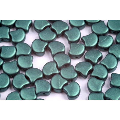 Matubo Ginko Beads Metallic Green 7.5mm - Zweilochperlen