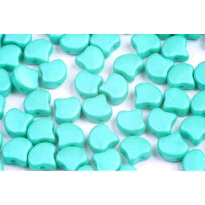 Matubo Ginko Beads 7.5mm Powder Sea Foam - Two-Hole Czech Glass