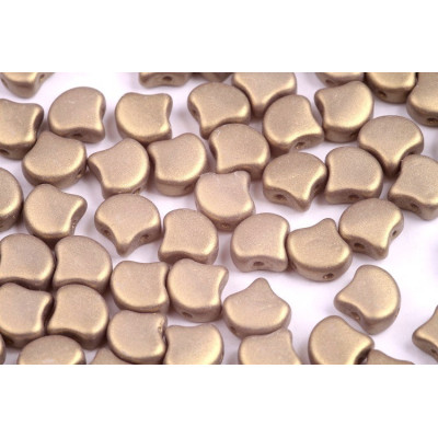 Matubo Ginko Beads 7.5mm Powder Antique Gold - Czech Glass