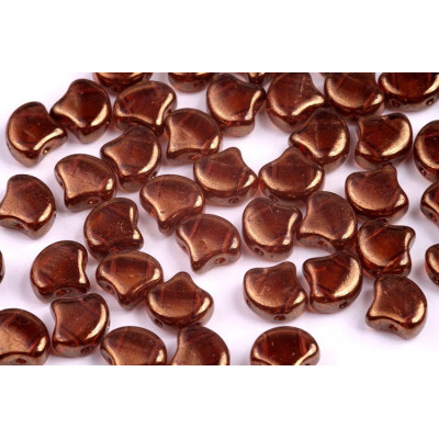 Matubo Ginko Beads 7.5mm Dark Topaz Violet Luster | 2-Hole Beads