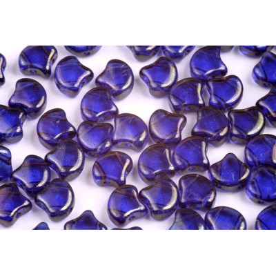Matubo Ginko Beads 7.5mm Sapphire Red Luster | Two-Hole Czech Glass