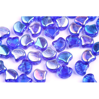 Matubo Ginko Beads Sapphire AB 7.5mm - Czech Two-Hole Glass