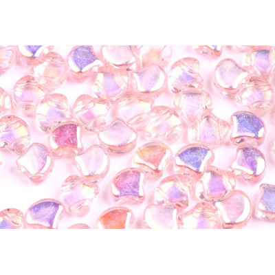 Matubo Ginko Beads 7.5mm Rosaline AB - Czech Glass Two-Hole