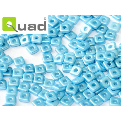 Quad Bead N. 28 Alabaster Pastel Turquoise