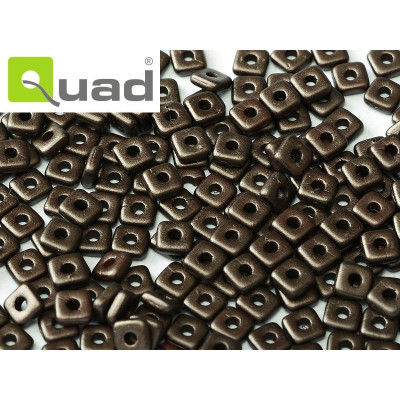 Quad Bead N. 36 Alabaster Pastel Dark Brown