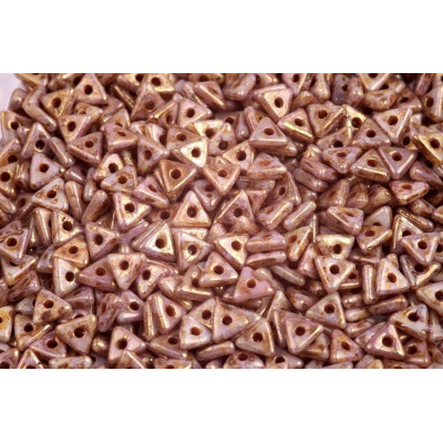 Tri Bead N. 16 Chalk White Lila Gold Luster