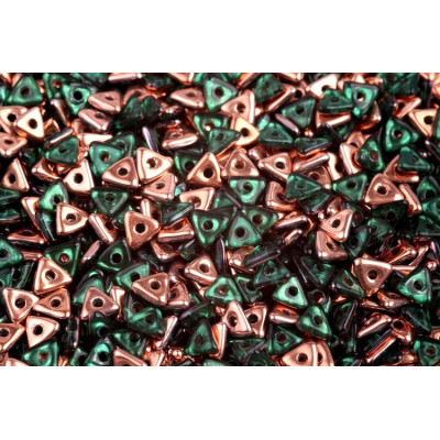 Tri Bead N. 34 Emerald Capri Gold