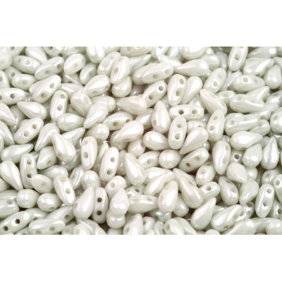 DropDuo 3 x 6 mm N. 36 Chalk White Mint Luster