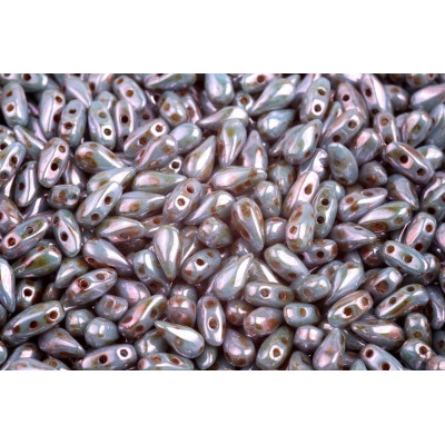 DropDuo 3 x 6 mm N. 45 Chalk White Blue Luster