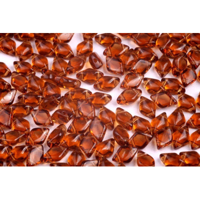 Matubo GemDuo Beads 8x5mm Dark Topaz 10230 | Czech Glass Beads