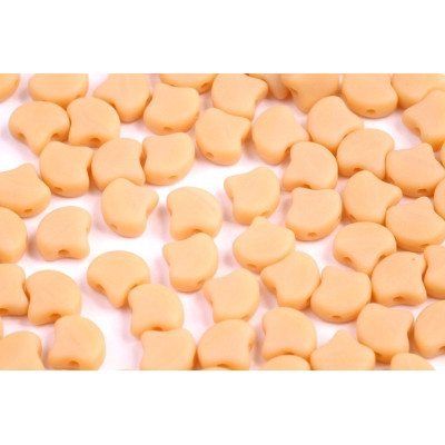 Matubo Ginko Beads 7.5mm Opaque Ivory Mat - Two-Hole Czech Glass